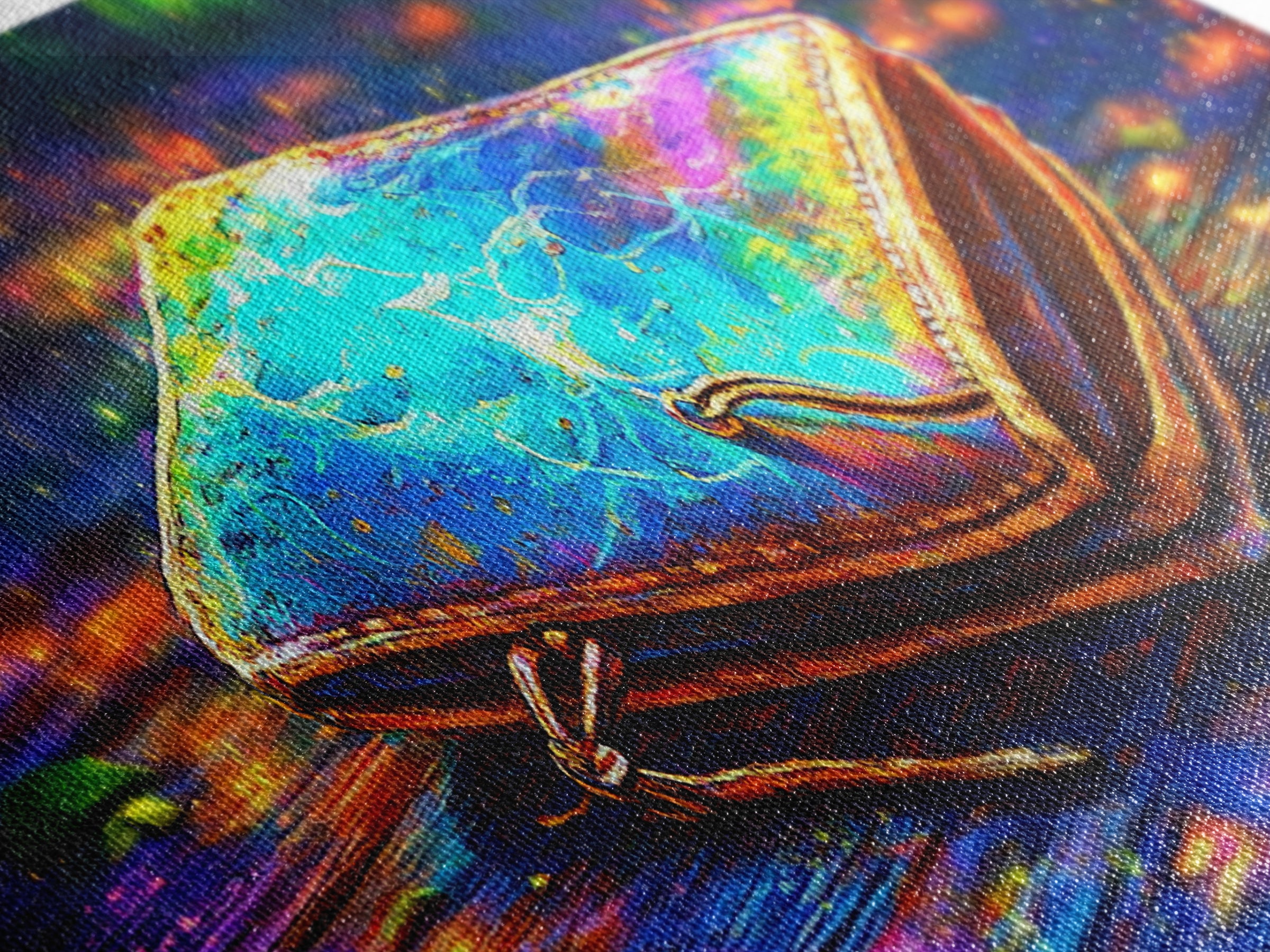 Glowing Leather Journal Wall Art, Bookish Decor, Writing Desk Art Print, Cozy Library Decor, Office Wall Decor, Gift For Her