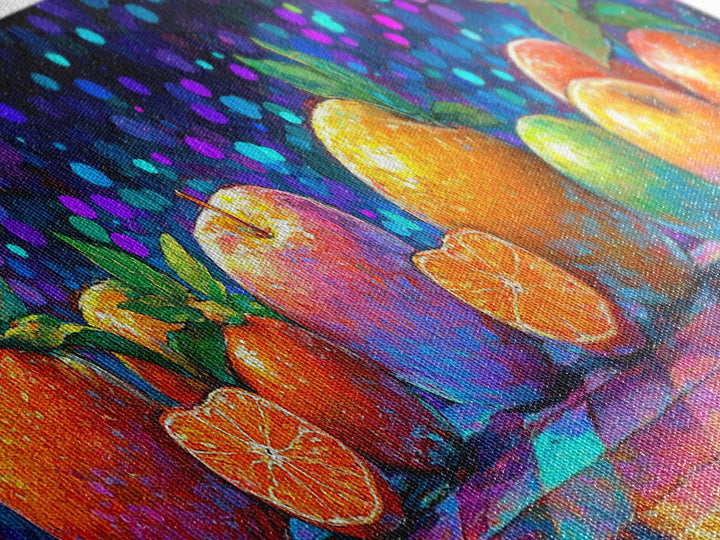 Vibrant Citrus And Apple Still Life Framed Canvas Print, Colorful Kitchen Wall Art, Fruit Art, Modern Home Decor, Foodie Gift