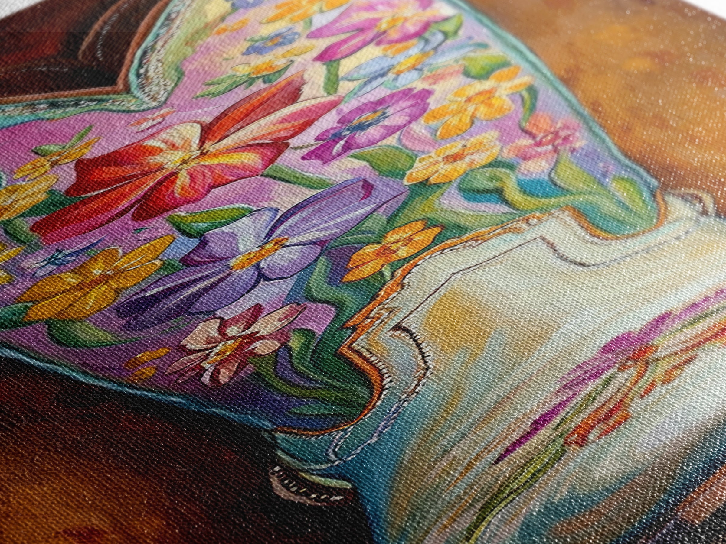 Turquoise Floral Cowboy Boot Framed Canvas Print, Western Cowgirl Wall Art, Boho Rodeo Decor, Southwestern Living Room Art
