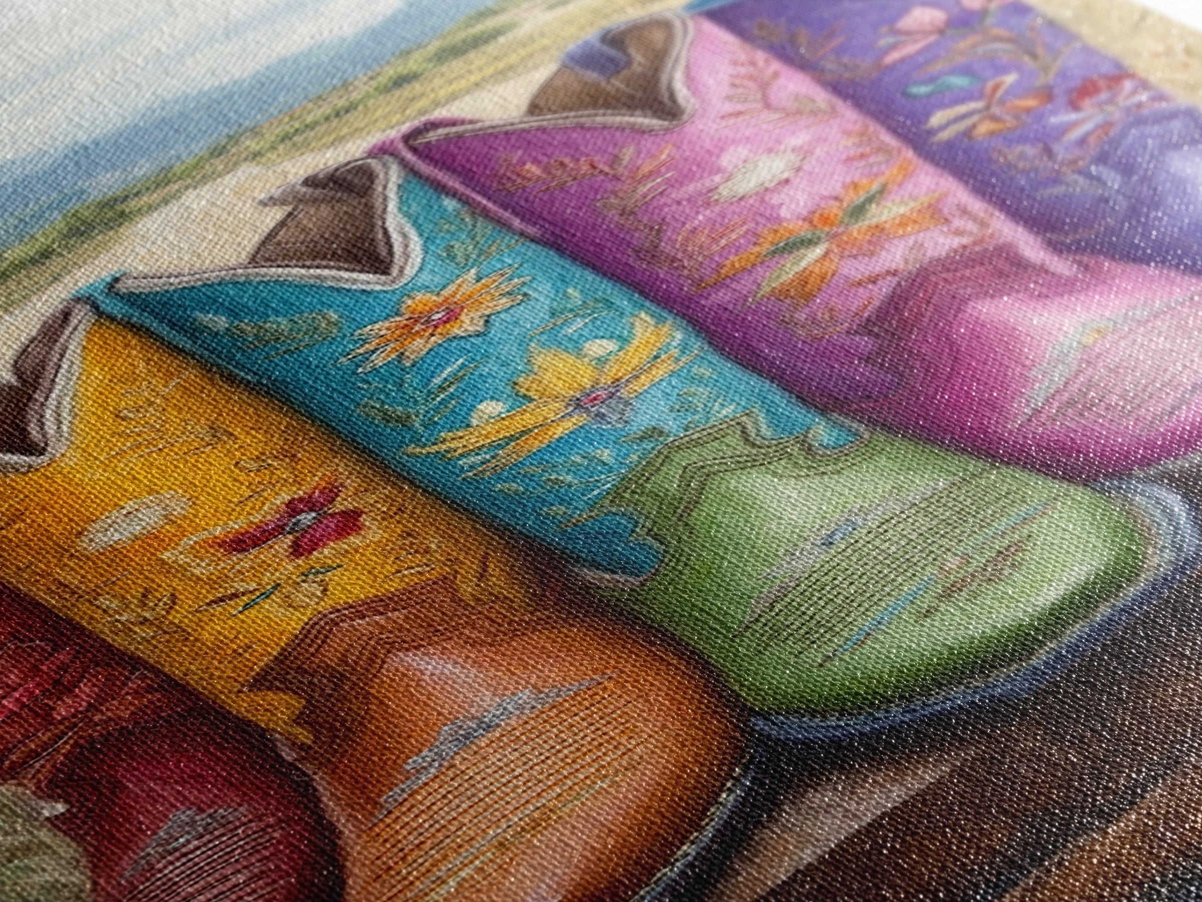 Bright Cowboy Boots In Desert Landscape Wall Art, Western Cowgirl Canvas Print, Southwestern Ranch Home Decor Gift For Living Room