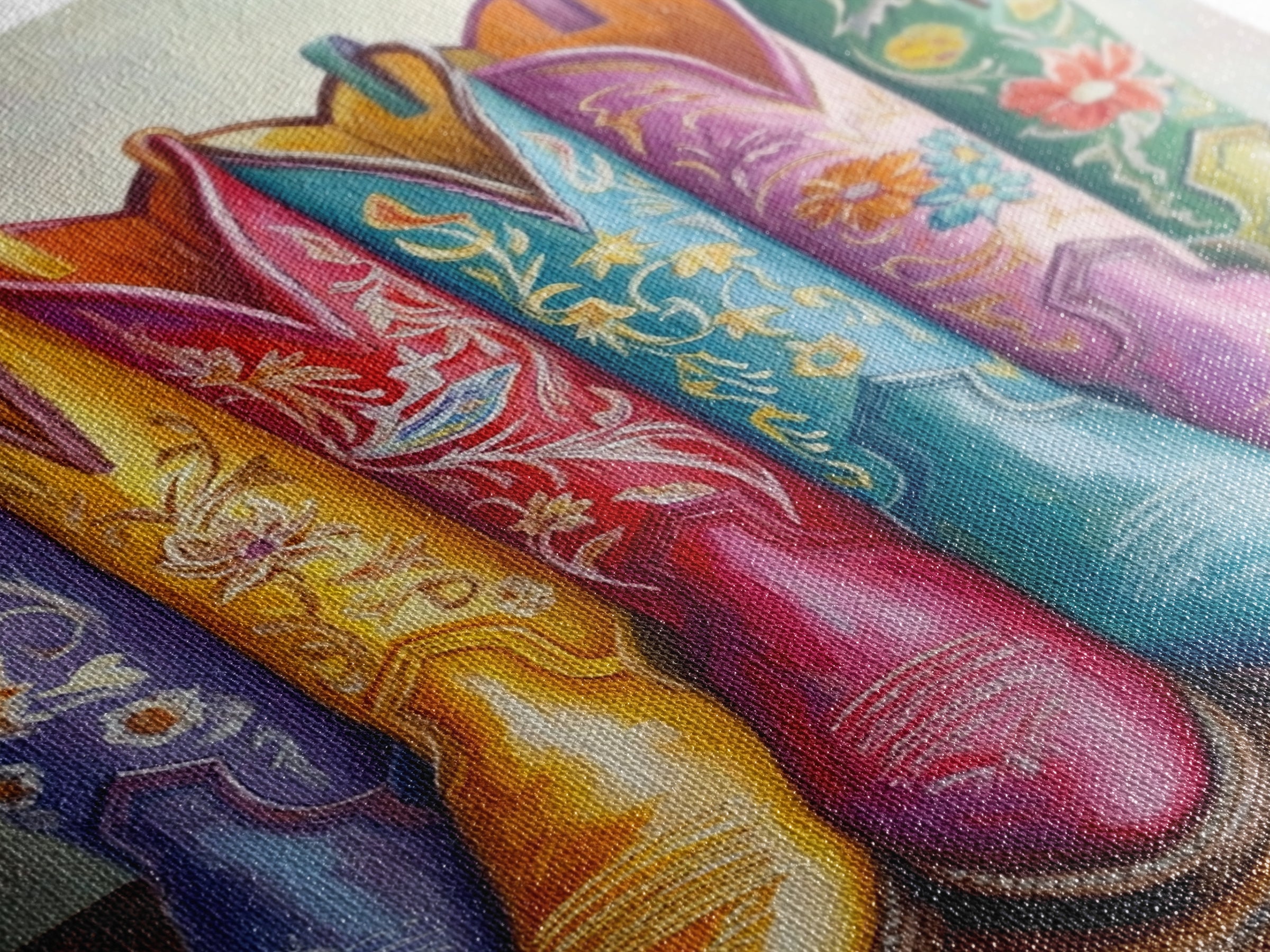Tall Turquoise Red And Purple Cowboy Boots Canvas Print, Floral Western Wall Art, Cowgirl Ranch Decor, Gift For Her Home Decor