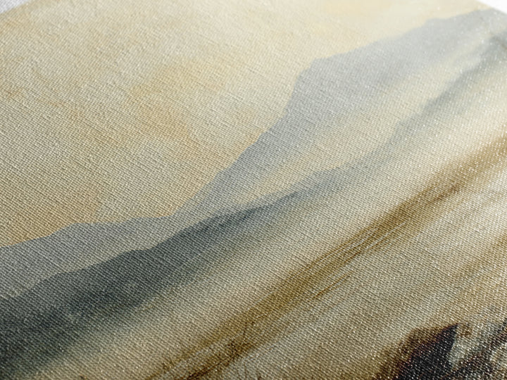 Panoramic Misty Mountain Landscape Framed Canvas Print, Above Bed Art, Bedroom Wall Art, Bedroom Decor, Fine Art, Serenity, ABA-1x1-1