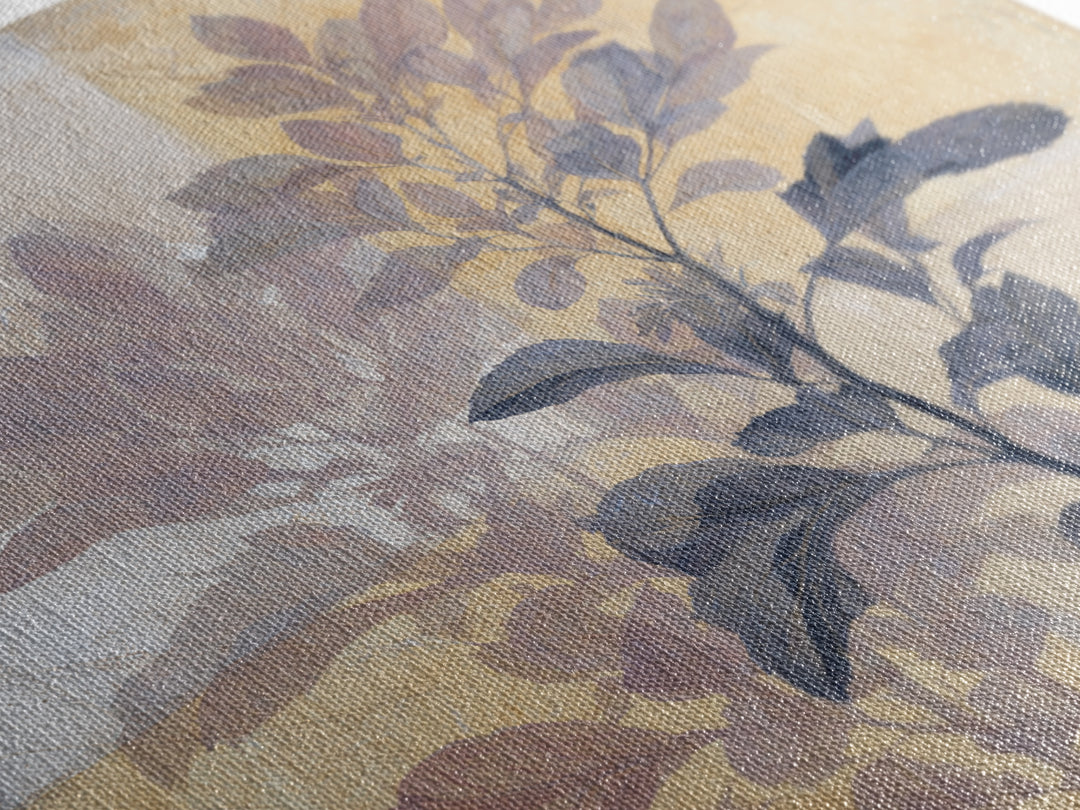 Tonal Botanical Shadows on Plaster Surface Canvas Print, Above Bed Art, Original Art, Bedroom Decor, Fine Art, Serenity, ABA-1x1-23