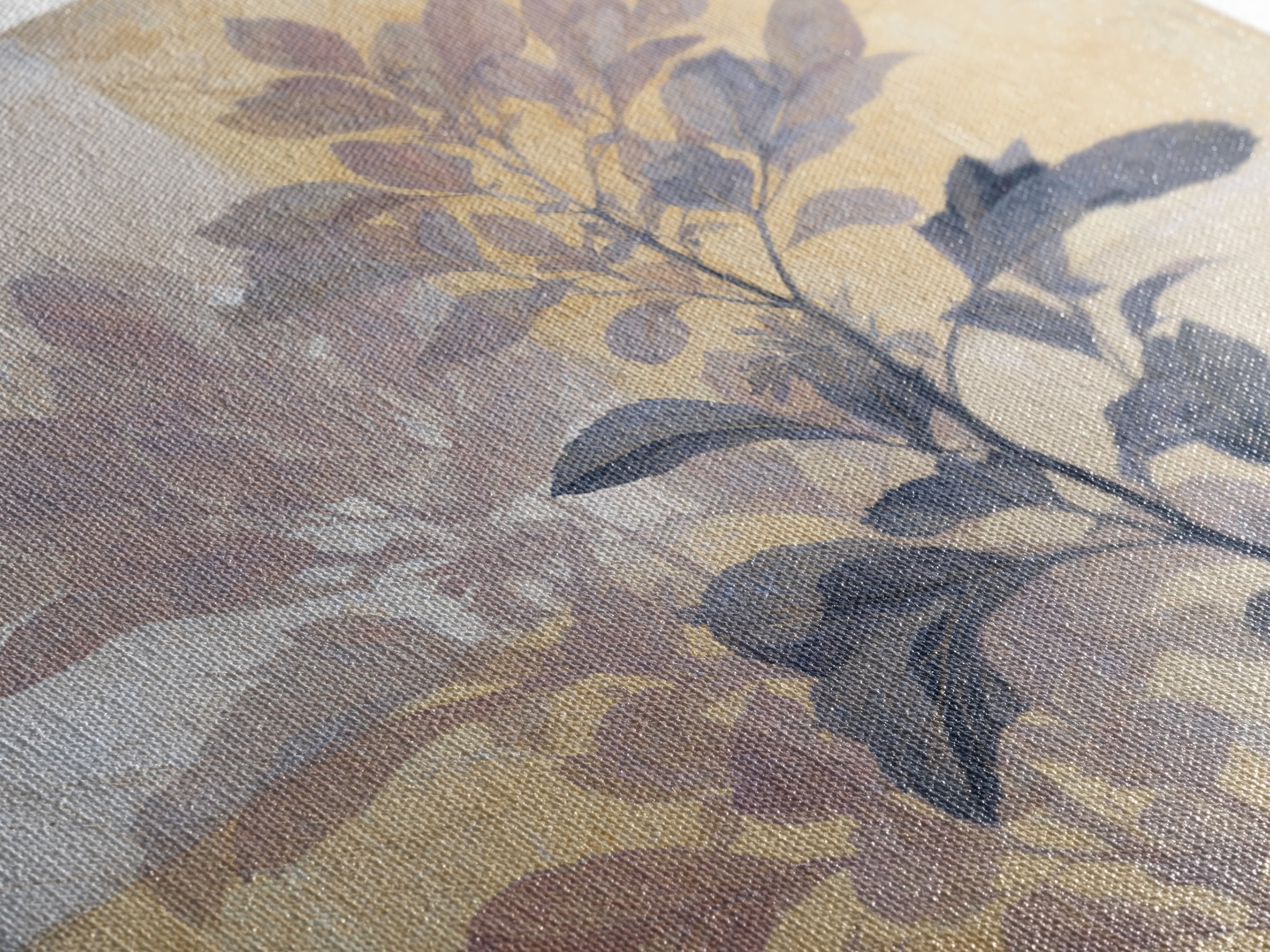 Tonal Botanical Shadows on Plaster Surface Canvas Print, Above Bed Art, Original Art, Bedroom Decor, Fine Art, Serenity, ABA-1x1-23