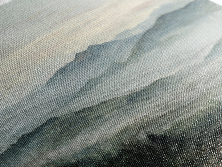 Panoramic Misty Mountain Landscape Canvas Print, Above Bed Art, Neutral Decor, Bedroom Decor, Fine Art, Serenity, Wall Decor, ABA-1x1-25