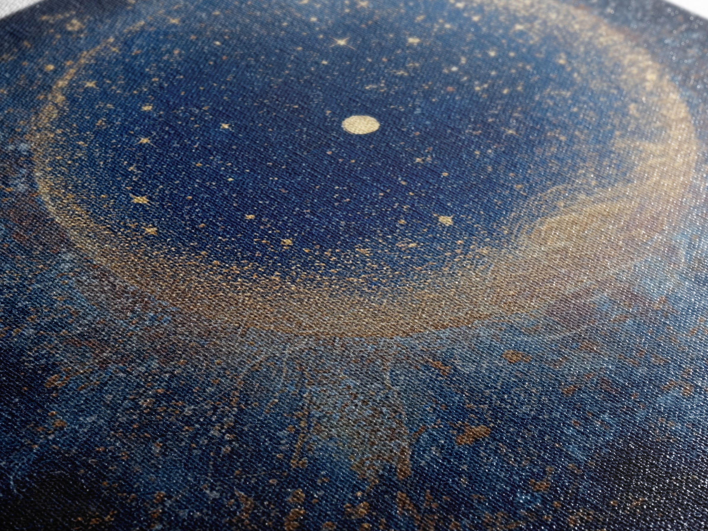 Subtle Celestial Scene Framed Canvas Print, Above Bed Art, Above Bed Decor, Bedroom Decor, Oil Painting, Serenity, ABA-1x1-37