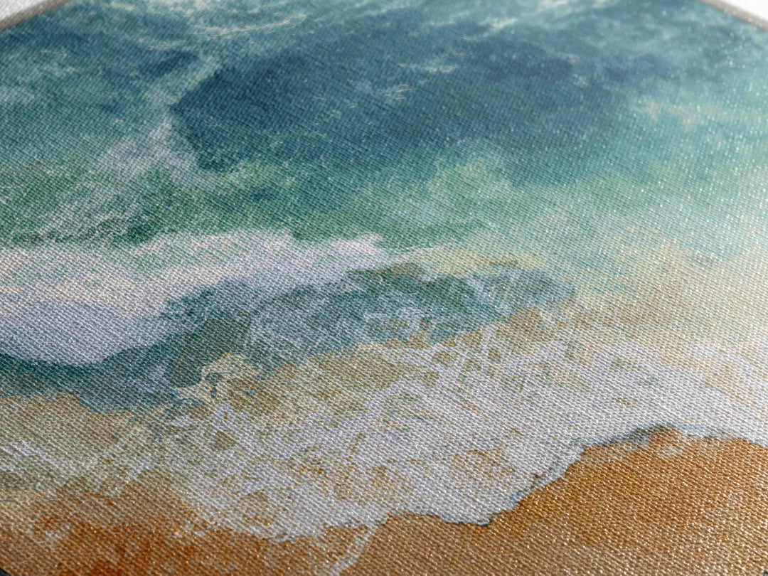 Serene Ocean Tide Seen from Above Canvas Print, Above Bed Art, Gallery Decor, Bedroom Decor, Fine Art, Serenity, Wall Art, ABA-1x1-45