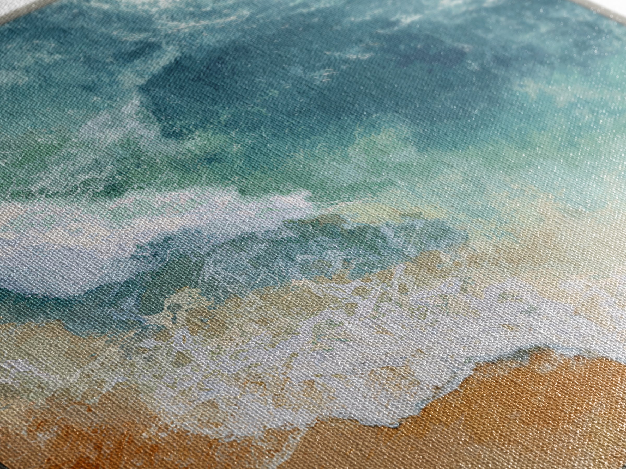 Serene Ocean Tide Seen from Above Canvas Print, Above Bed Art, Gallery Decor, Bedroom Decor, Fine Art, Serenity, Wall Art, ABA-1x1-45