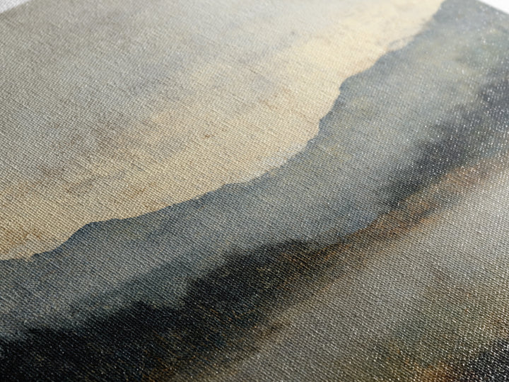 Panoramic Misty Mountain Landscape Canvas Print, Above Bed Art, Neutral Decor, Bedroom Decor, Fine Art, Serenity, Wall Decor, ABA-1x1-49