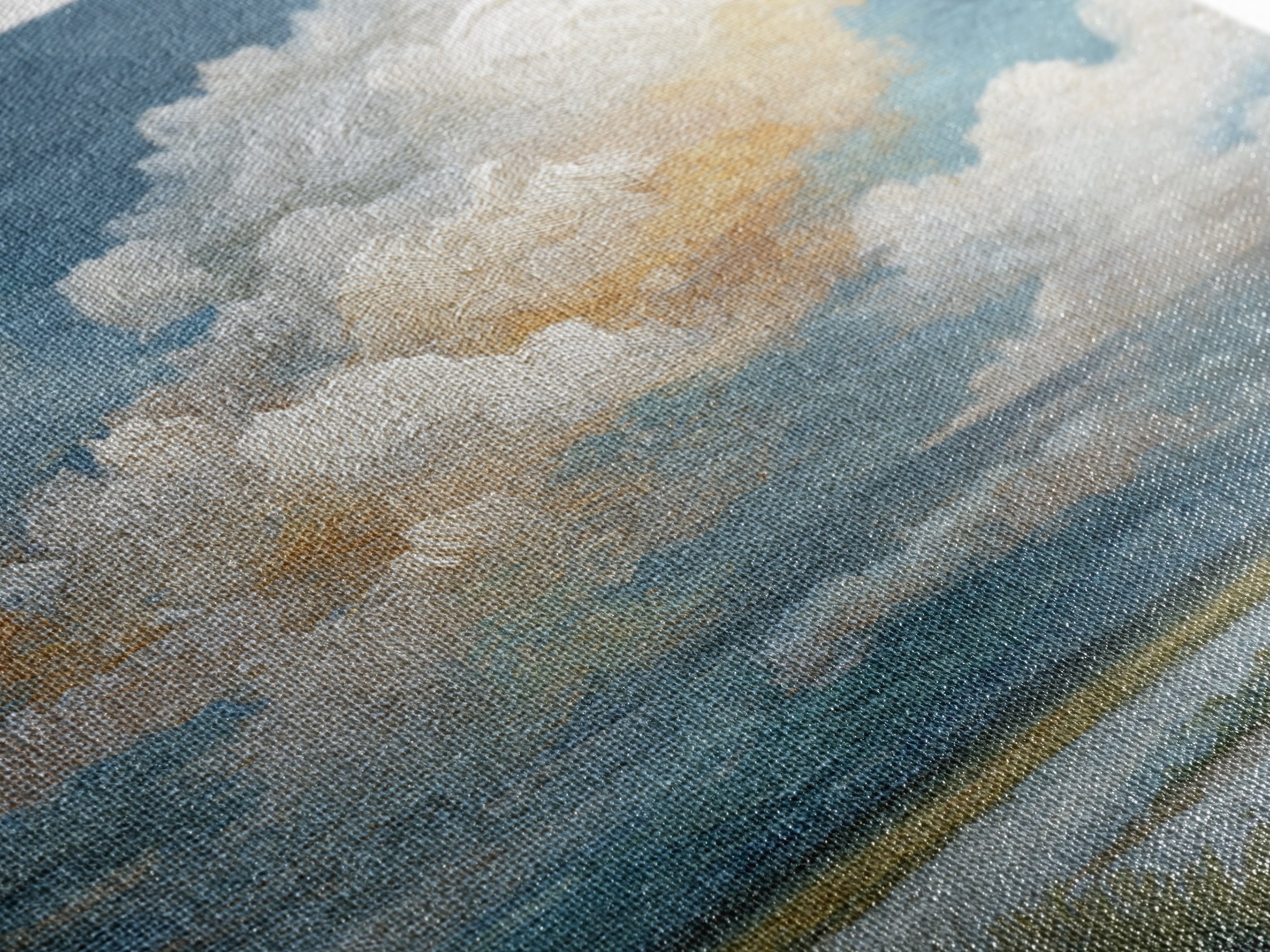 Tranquil Cloudscape with Blush Undertones Canvas Print, Above Bed Art, 3 Piece Wall Art, Bedroom Decor, Fine Art, Serenity, ABA-1x1-5