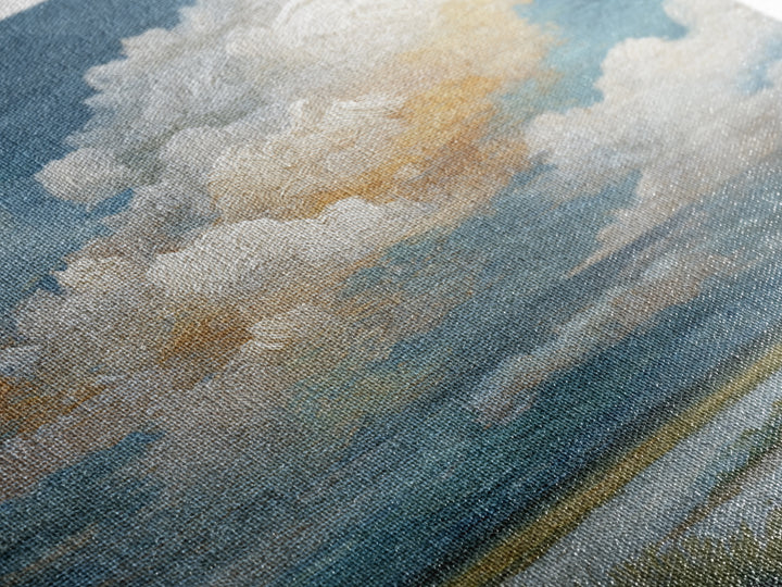 Tranquil Cloudscape with Blush Undertones Canvas Print, Above Bed Art, 3 Piece Wall Art, Bedroom Decor, Fine Art, Serenity, ABA-1x1-5