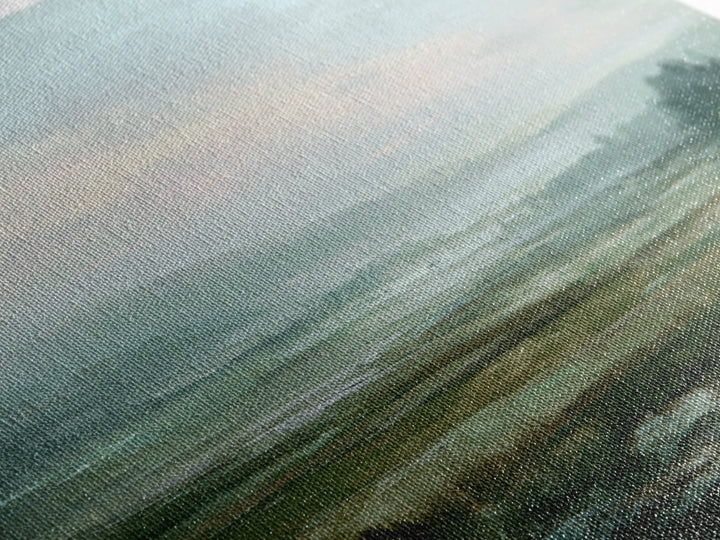 Soft Romantic Landscape Framed Canvas Print, Above Bed Art, Home Decor, Bedroom Decor, Oil Painting, Serenity, Contemporary Art, ABA-1x1-65