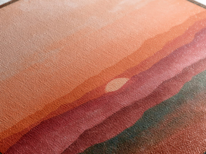 Dreamy Desert Sunset Framed Canvas Print, Above Bed Art, Modern Decor, Bedroom Decor, Fine Art, Serenity, Digital Prints, ABA-1x1-79