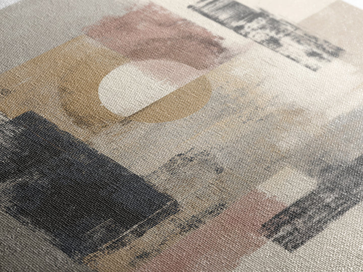 Japandi Ink Shapes Canvas Print, Above Bed Art, 3 Piece Wall Art, Bedroom Decor, Fine Art, Serenity, Textured Painting, ABA-1x1-90