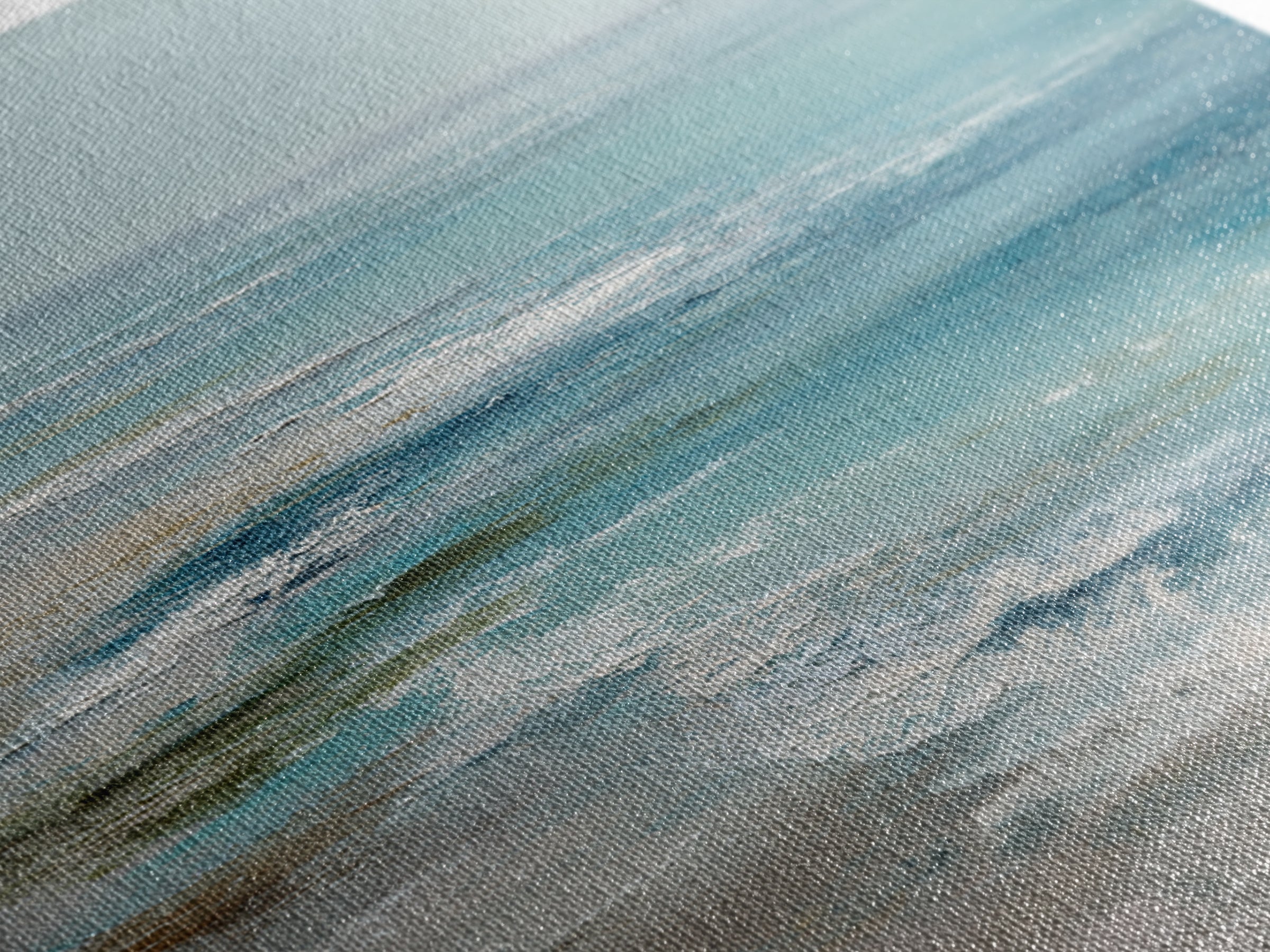 Serene Ocean Tide Seen from Above Framed Canvas Print, Above Bed Art, Luxury Decor, Bedroom Decor, Fine Art, Serenity, ABA-1x1-93