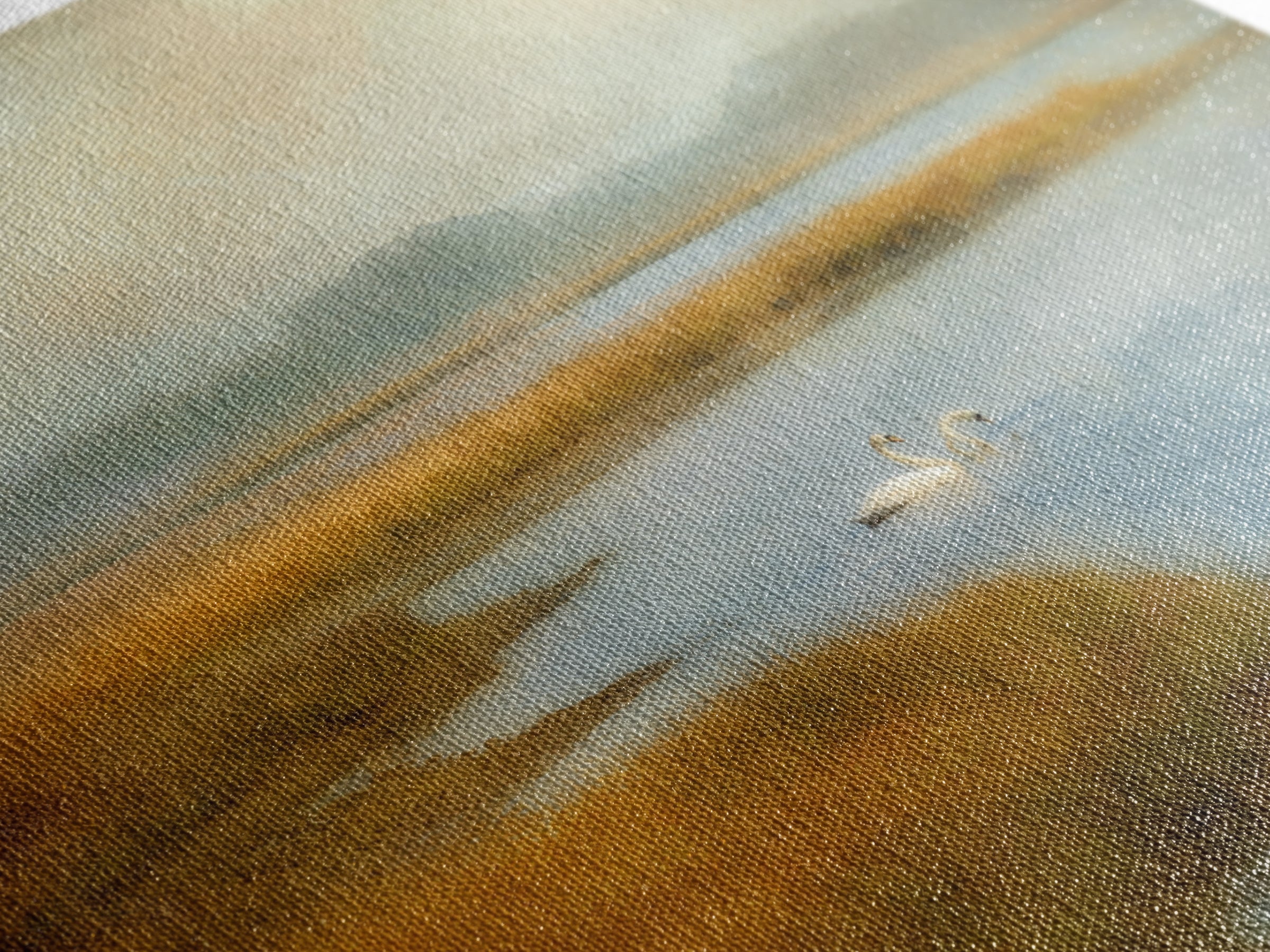Paired Swans in a Dreamy Painterly Lake Canvas Print, Above Bed Art, Bedroom Wall Decor, Bedroom Decor, Fine Art, Serenity, ABA-1x1-94