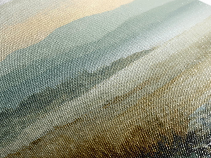 Panoramic Misty Mountain Landscape Canvas Print, Above Bed Art, Wall Art, Bedroom Decor, Fine Art, Serenity, Digital Print, ABA-1x1-97