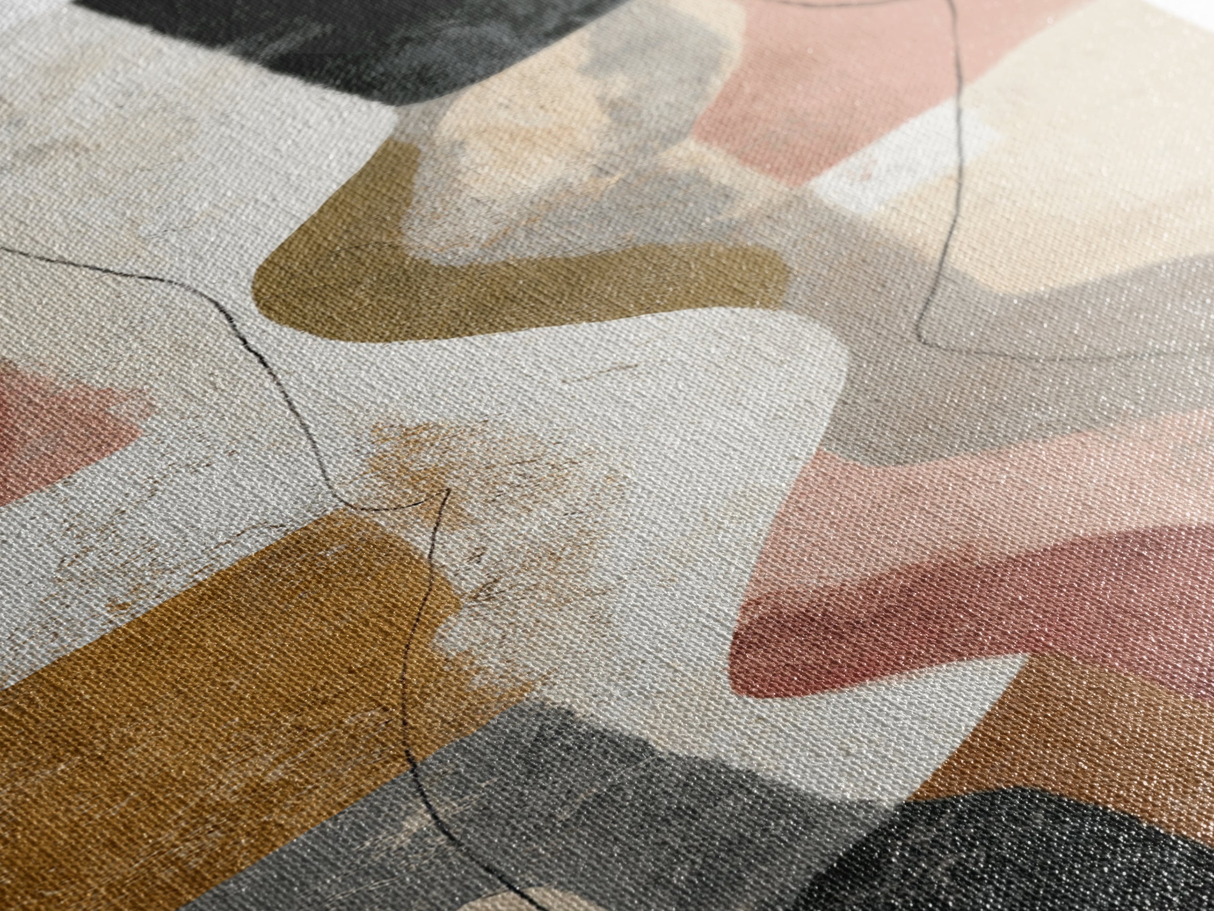 Warm Taupe Abstract Waves Canvas Print, Above Bed Art, Bedroom Wall Art, Bedroom Decor, Abstract Art, Serenity, ABA-1x3-99