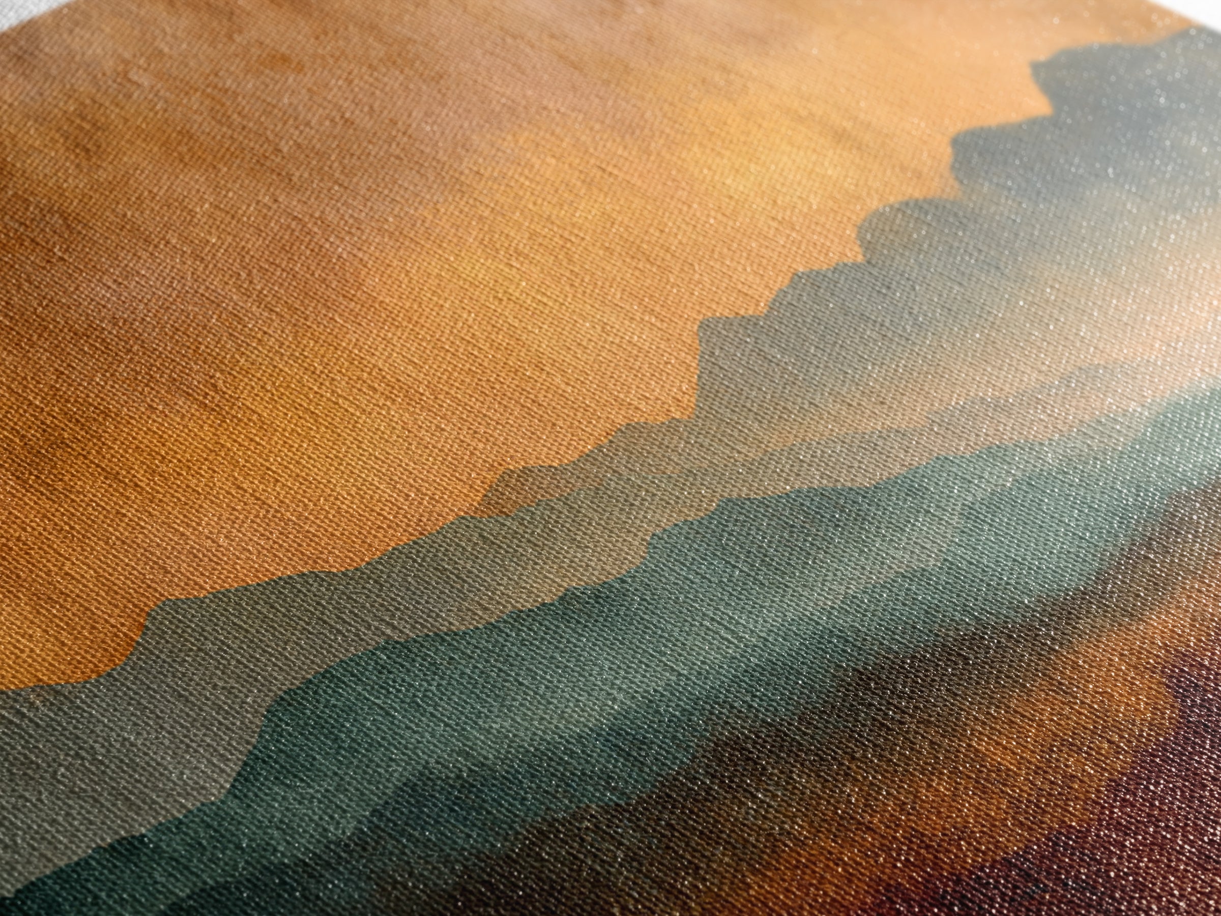 Dreamy Desert Sunset Framed Canvas Print, Above Bed Art, Modern Decor, Bedroom Decor, Fine Art, Serenity, Digital Prints, ABA-2x1-27