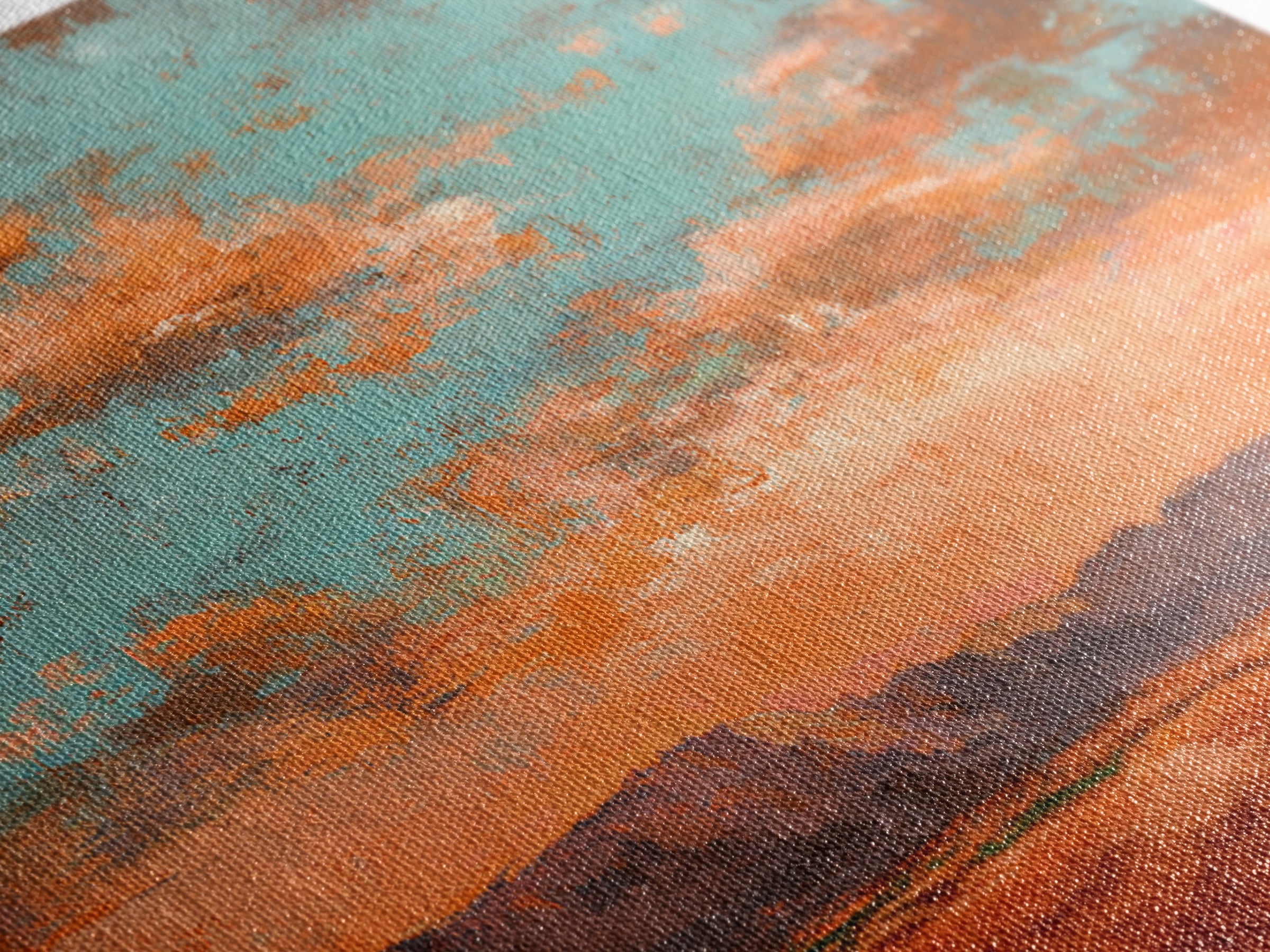 Dreamy Desert Sunset Framed Canvas Print, Above Bed Art, Bedroom Decor, Oil Painting, Serenity, Boho Decor, Western Decor, ABA-2x1-3