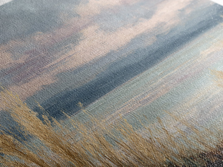 Tranquil Cloudscape with Blush Undertones Canvas Print, Above Bed Art, Dorm Decor, Bedroom Decor, Fine Art, Serenity, ABA-2x1-49