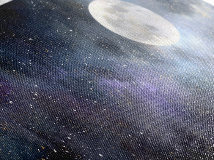 Subtle Celestial Scene Canvas Print, Above Bed Art, Digital Art, Bedroom Decor, Fine Art, Serenity, Living Room Decor, ABA-2x1-57