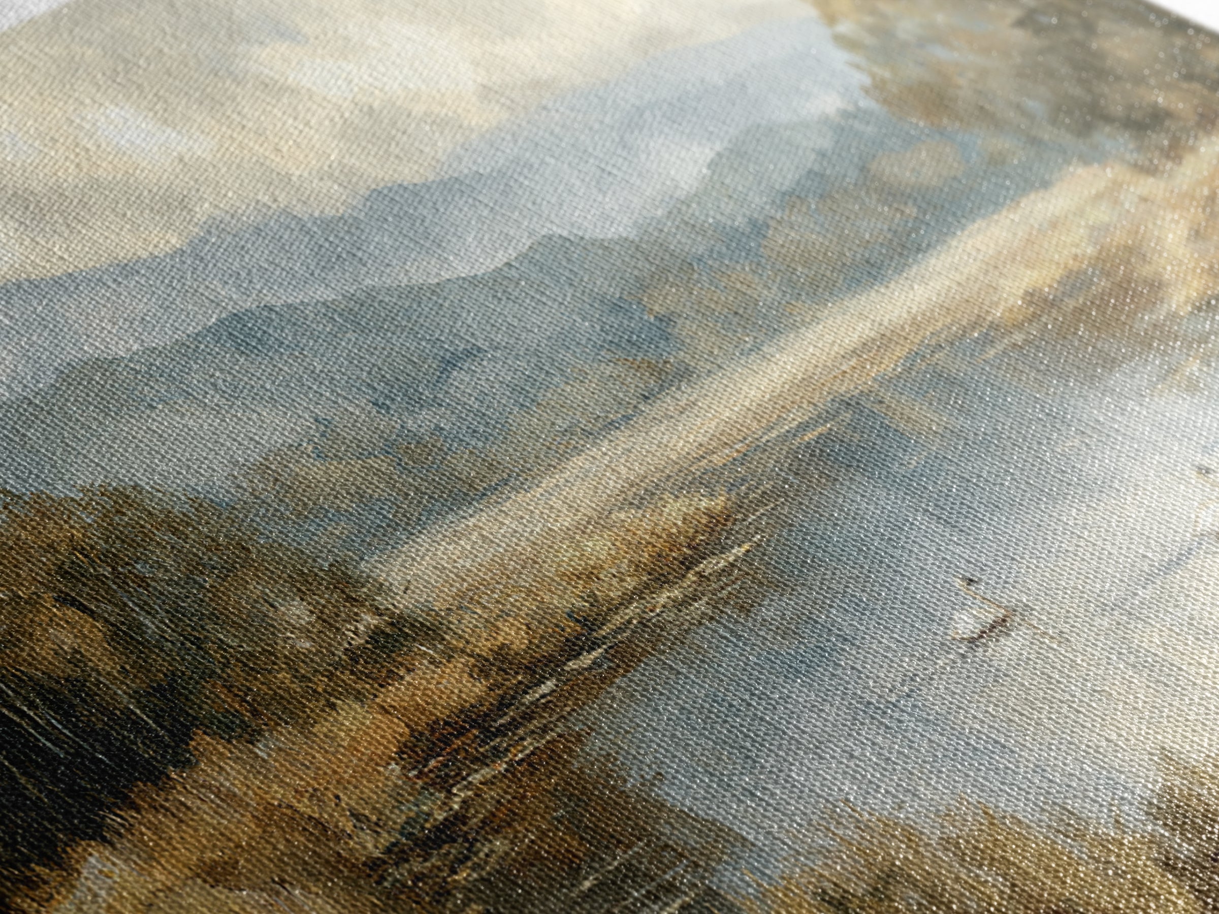 Paired Swans in a Dreamy Painterly Lake Canvas Print, Above Bed Art, Textured Painting, Bedroom Decor, Watercolor Art, Serenity, ABA-2x1-66