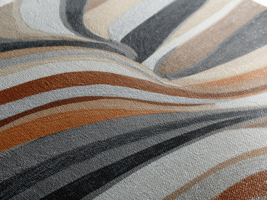Warm Taupe Abstract Waves Canvas Print, Above Bed Art, Art Print, Bedroom Decor, Abstract Art, Serenity, Dorm Decor, ABA-2x3-23