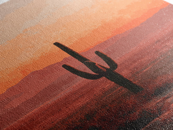 Dreamy Desert Sunset Canvas Print, Above Bed Art, Minimalist Decor, Bedroom Decor, Fine Art, Serenity, Textured Wall Art, ABA-2x3-39