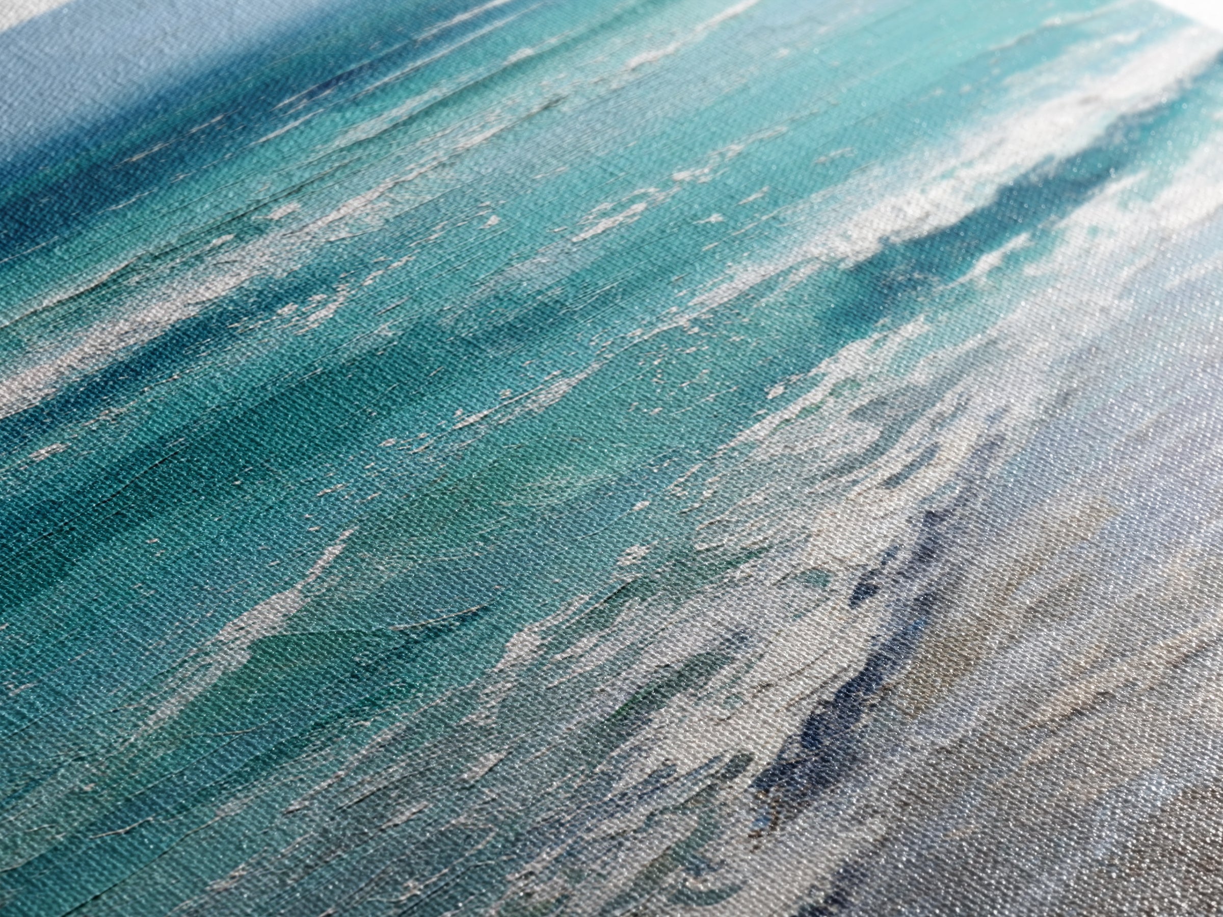 Serene Ocean Tide Seen from Above Framed Canvas Print, Above Bed Art, Dorm Decor, Bedroom Decor, Serenity, Dopamine Decor, ABA-2x3-53