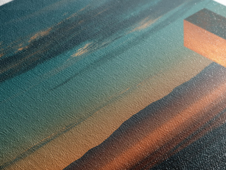 Dreamy Desert Sunset Framed Canvas Print, Above Bed Art, Living Room Decor, Bedroom Decor, Oil Painting, Serenity 487, ABA-2x3-87