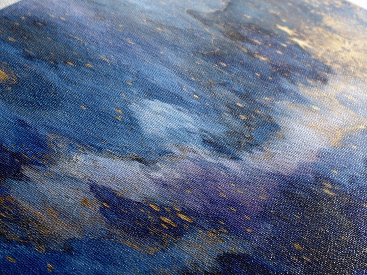 Subtle Celestial Scene Canvas Print, Above Bed Art, Printable Art, Bedroom Decor, Oil Painting, Serenity, Bedroom Wall Art, ABA-3x1-29