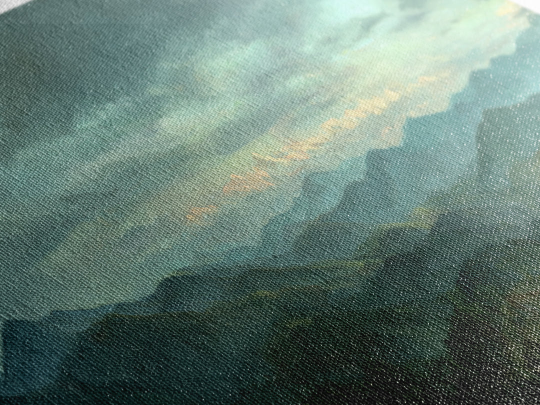 Soft Romantic Landscape Canvas Print, Above Bed Art, Living Room Decor, Bedroom Decor, Oil Painting, Serenity 233, ABA-3x1-33
