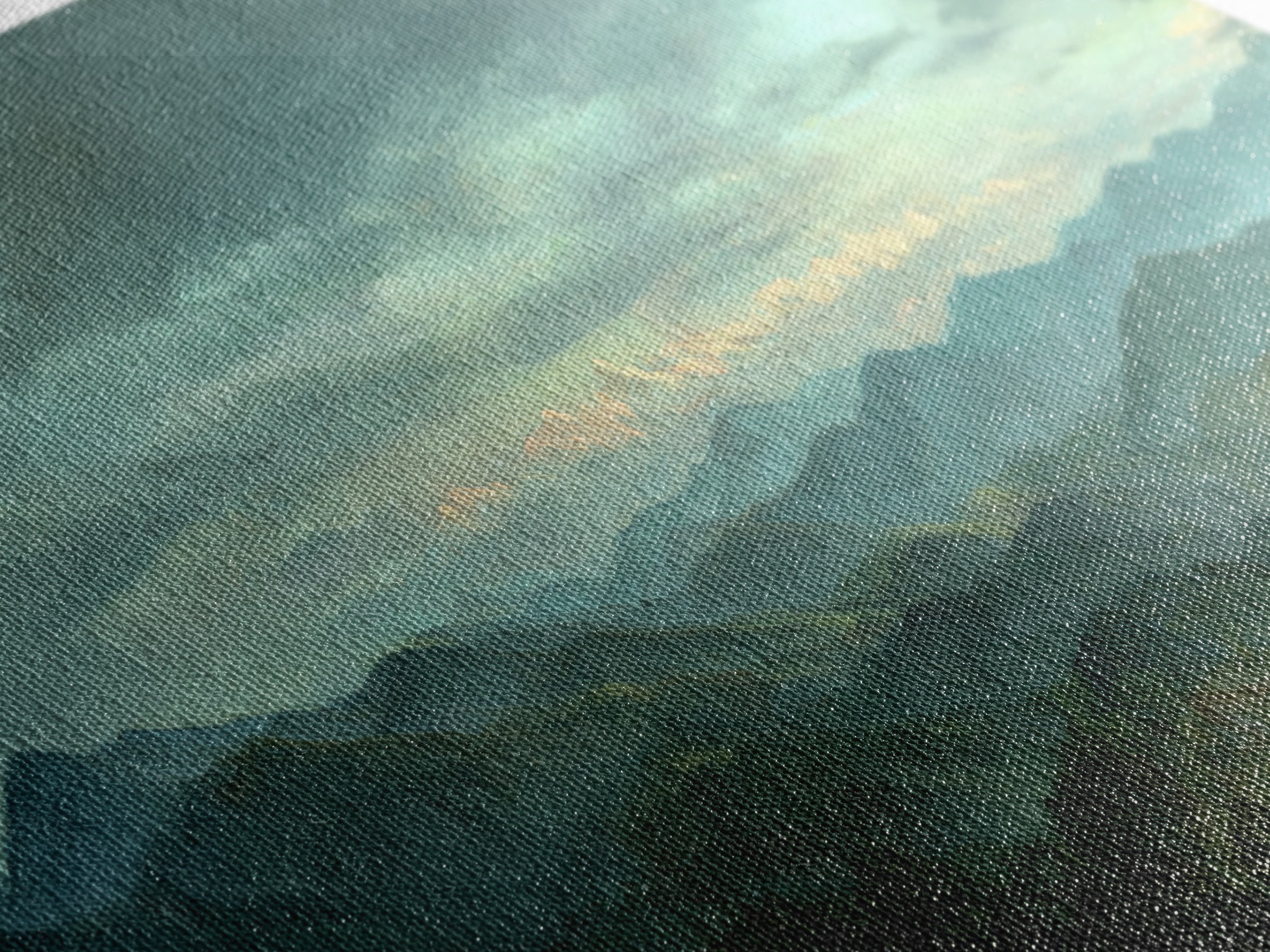 Soft Romantic Landscape Canvas Print, Above Bed Art, Living Room Decor, Bedroom Decor, Oil Painting, Serenity 233, ABA-3x1-33