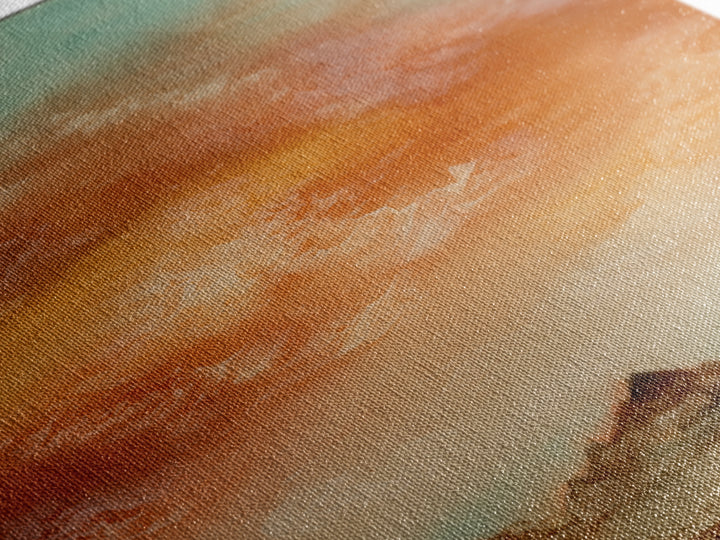Dreamy Desert Sunset Framed Canvas Print, Above Bed Art, Digital Art, Bedroom Decor, Fine Art, Serenity, Living Room Decor, ABA-3x1-47