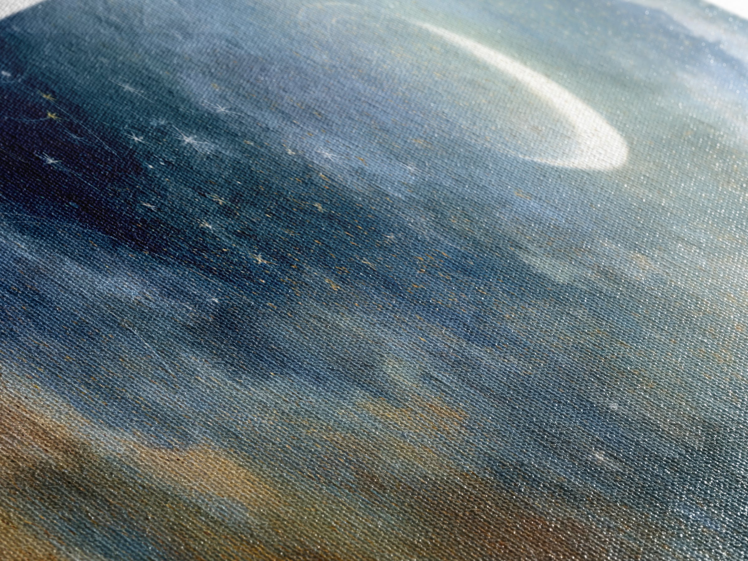 Subtle Celestial Scene Framed Canvas Print, Above Bed Art, Japanese Wall Art, Bedroom Decor, Fine Art, Serenity, Neutral Decor, ABA-3x1-77