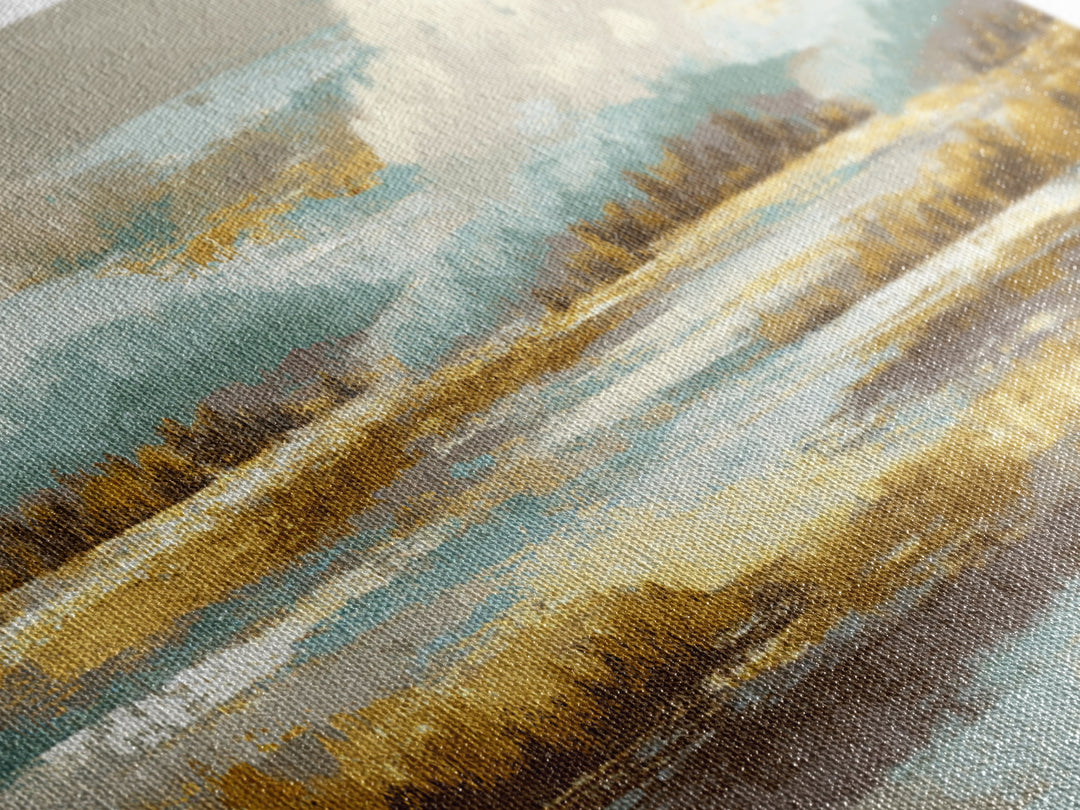 Soft Alpine Horizon Canvas Print, Above Bed Art, Minimalist Decor, Bedroom Decor, Fine Art, Serenity, Textured Wall Art, ABA-3x1-88
