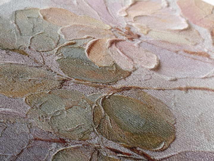 Tonal Botanical Shadows on Plaster Surface Framed Canvas Print, Above Bed Art, Dopamine Decor, Bedroom Decor, Serenity, ABA-3x2-27