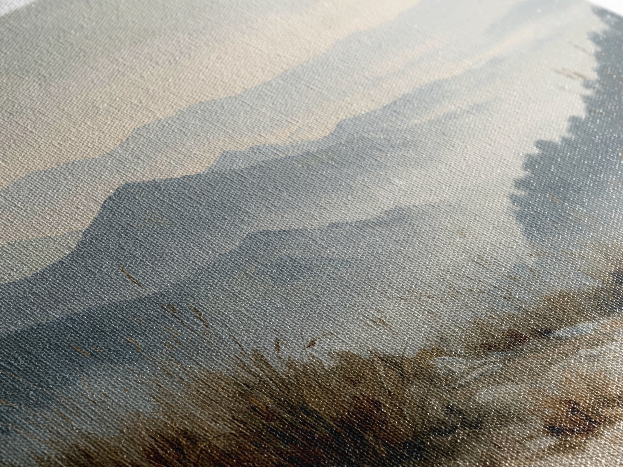 Panoramic Misty Mountain Landscape Canvas Print, Above Bed Art, Living Room Wall Art, Bedroom Decor, Fine Art, Serenity, ABA-3x2-29