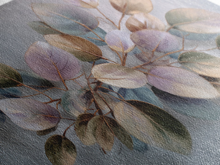 Soft Eucalyptus Branches Arranged Symmetrically Canvas Print, Above Bed Art, Boho Wall Art, Bedroom Decor, Watercolor Art, ABA-3x2-34