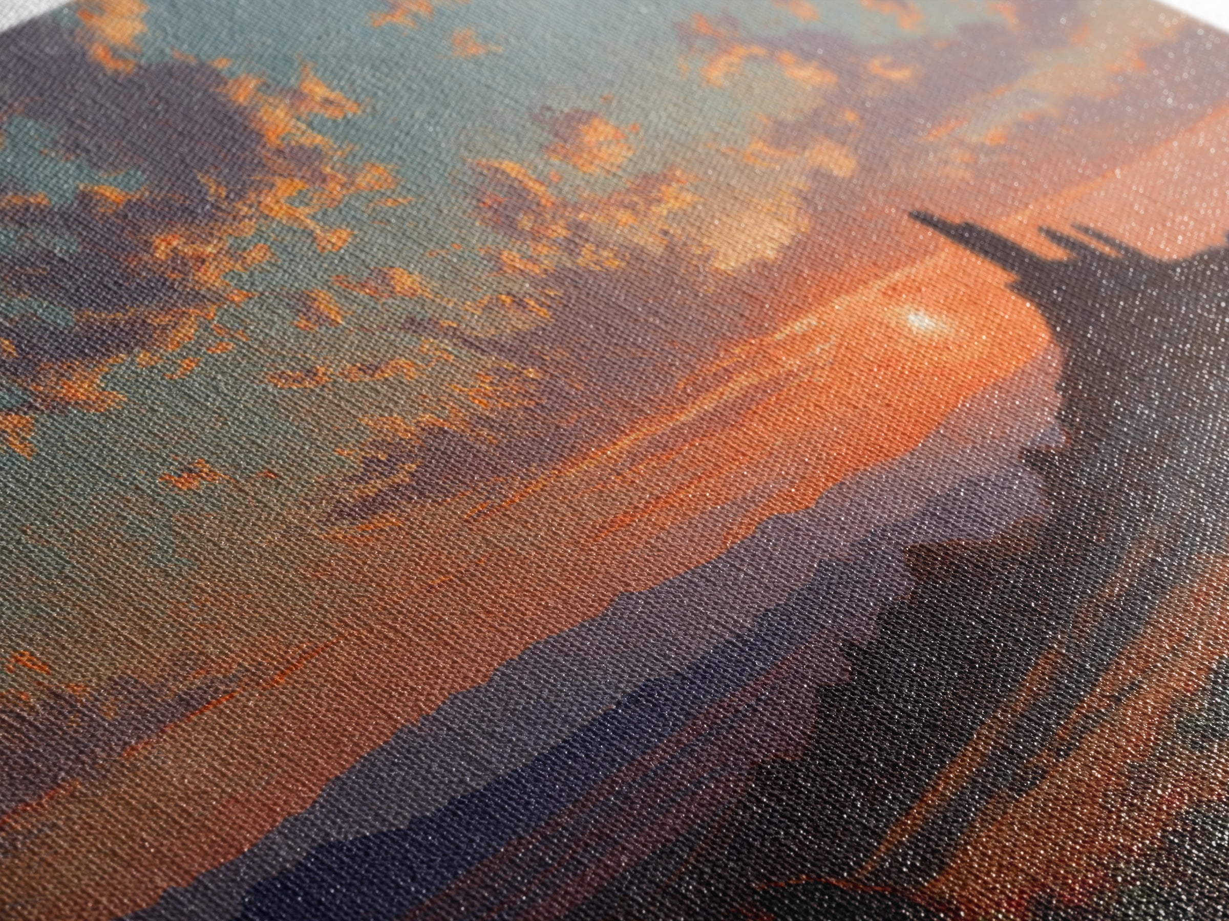 Dreamy Desert Sunset Framed Canvas Print, Above Bed Art, Bedroom Wall Art, Bedroom Decor, Fine Art, Serenity, Textured Painting, ABA-3x2-35