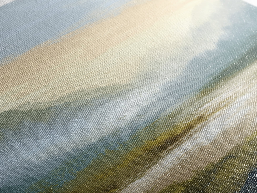 Soft Alpine Horizon Canvas Print, Above Bed Art, Wall Art Prints, Bedroom Decor, Serenity, Boho Wall Art, Horizontal Wall Art, ABA-3x2-4