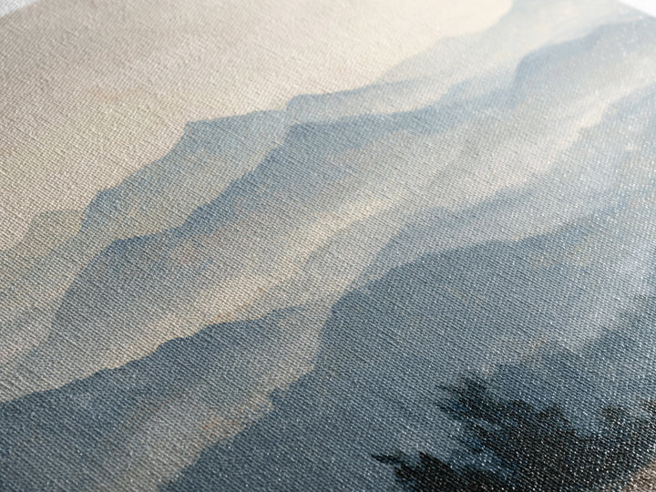 Panoramic Misty Mountain Landscape Canvas Print, Above Bed Art, Living Room Wall Art, Bedroom Decor, Fine Art, Serenity, ABA-3x2-53