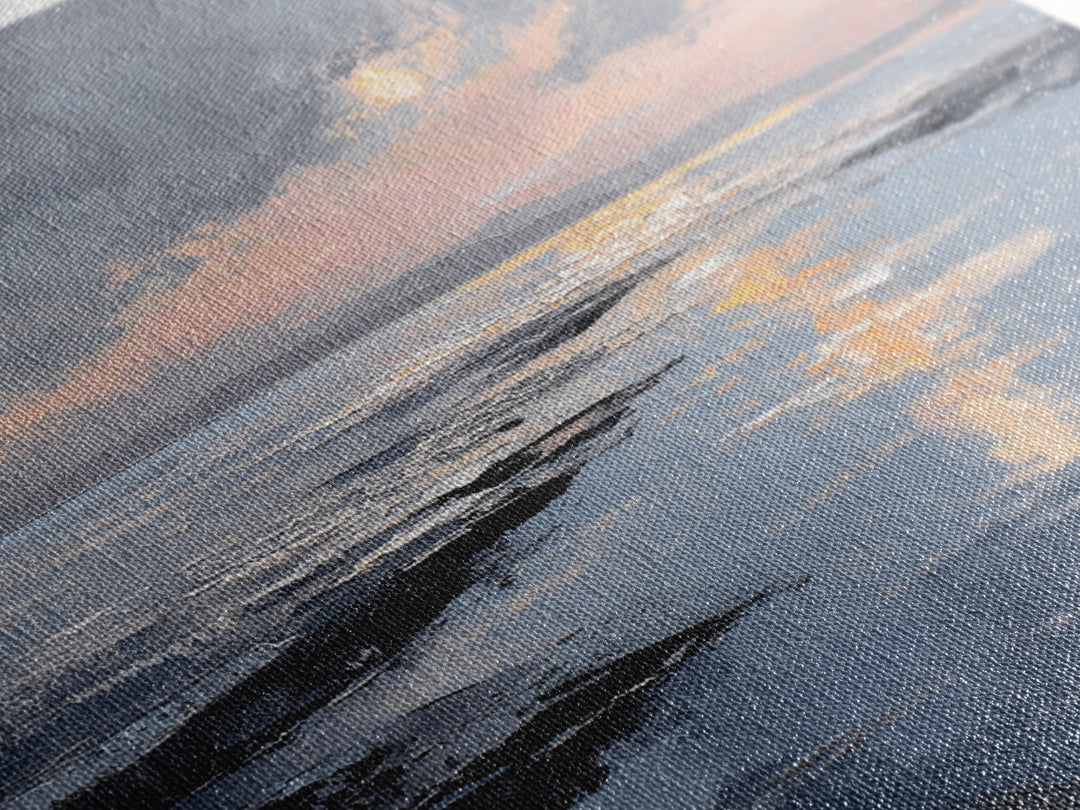 Serene Ocean Tide Seen from Above Canvas Print, Above Bed Art, Western Decor, Bedroom Decor, Oil Painting, Serenity, ABA-3x2-73