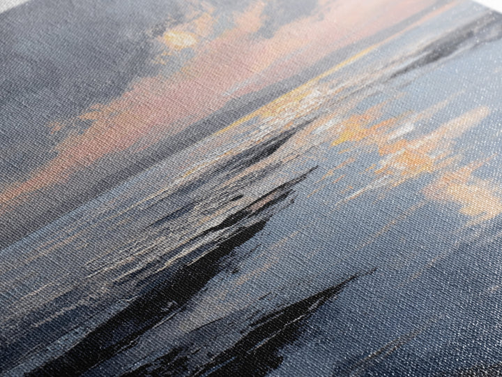 Serene Ocean Tide Seen from Above Canvas Print, Above Bed Art, Western Decor, Bedroom Decor, Oil Painting, Serenity, ABA-3x2-73