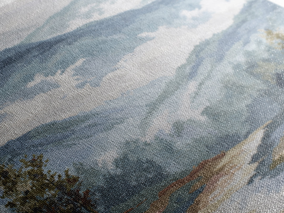 Soft Alpine Horizon Canvas Print, Above Bed Art, 3 Piece Wall Art, Bedroom Decor, Fine Art, Serenity, Textured Painting, ABA-3x2-76