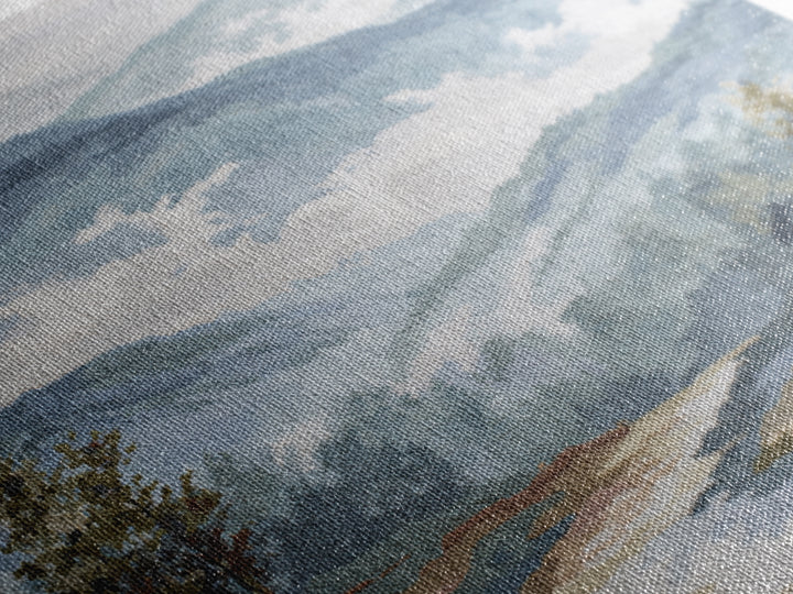 Soft Alpine Horizon Canvas Print, Above Bed Art, 3 Piece Wall Art, Bedroom Decor, Fine Art, Serenity, Textured Painting, ABA-3x2-76