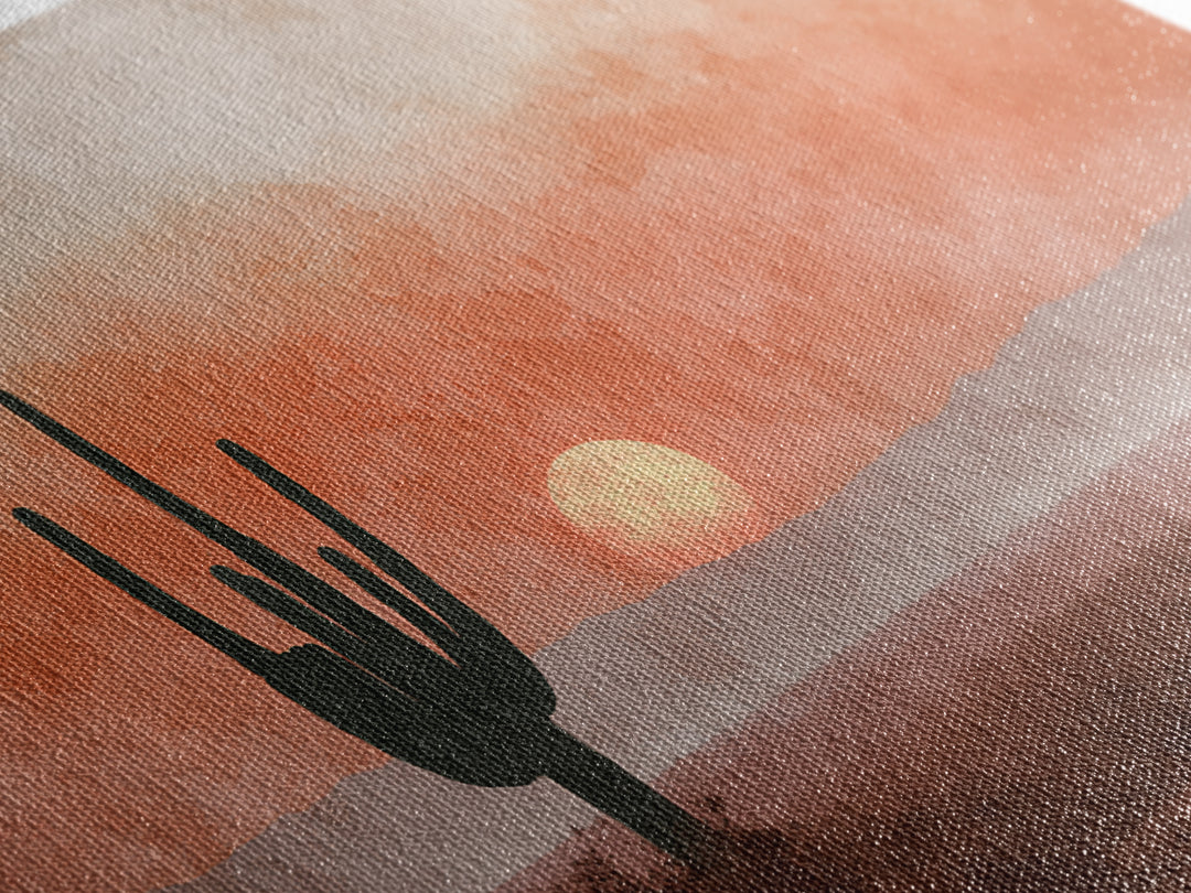 Dreamy Desert Sunset Canvas Print, Above Bed Art, Wall Art, Bedroom Decor, Oil Painting, Serenity, Apartment Decor, ABA-3x2-83