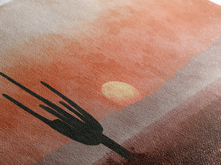 Dreamy Desert Sunset Canvas Print, Above Bed Art, Wall Art, Bedroom Decor, Oil Painting, Serenity, Apartment Decor, ABA-3x2-83