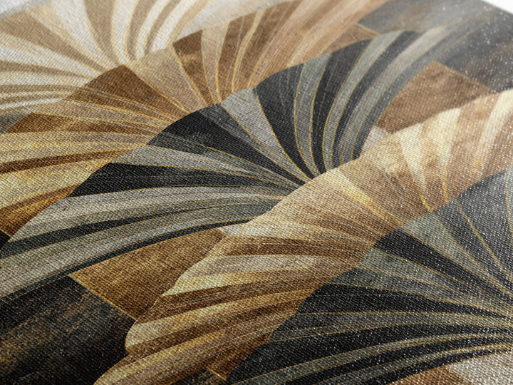 Fan Shaped Shell Motif Canvas Print, Art Deco Art, Decor, Living Room Decor, Abstract Art, Glamour, Apartment Decor, ADA-1x3-32